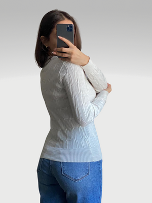 Noelia Cable Sweater (White)