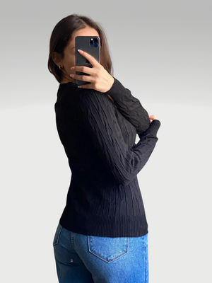 Noelia Cable Sweater (Black)