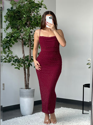 Lovely Night Dress (Burgundy)