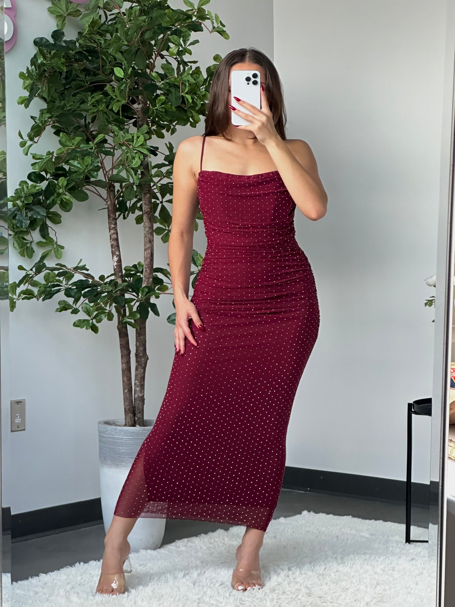 Lovely Night Dress (Burgundy)