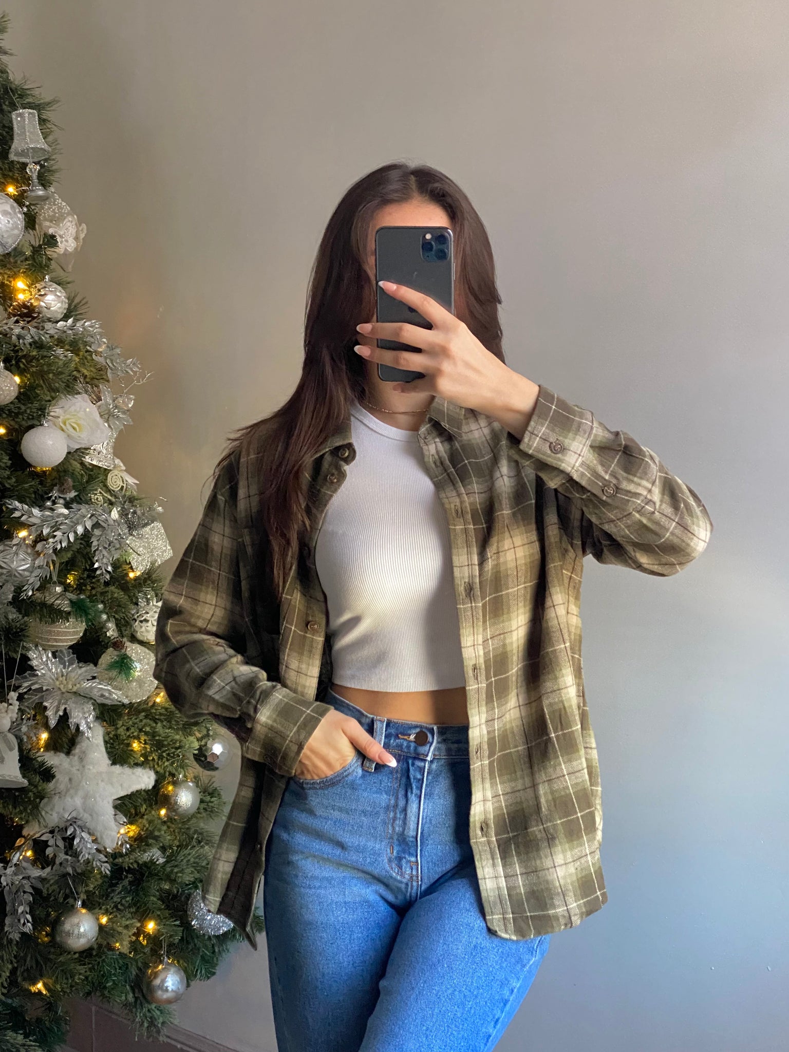 Nessa Flannel (Olive)