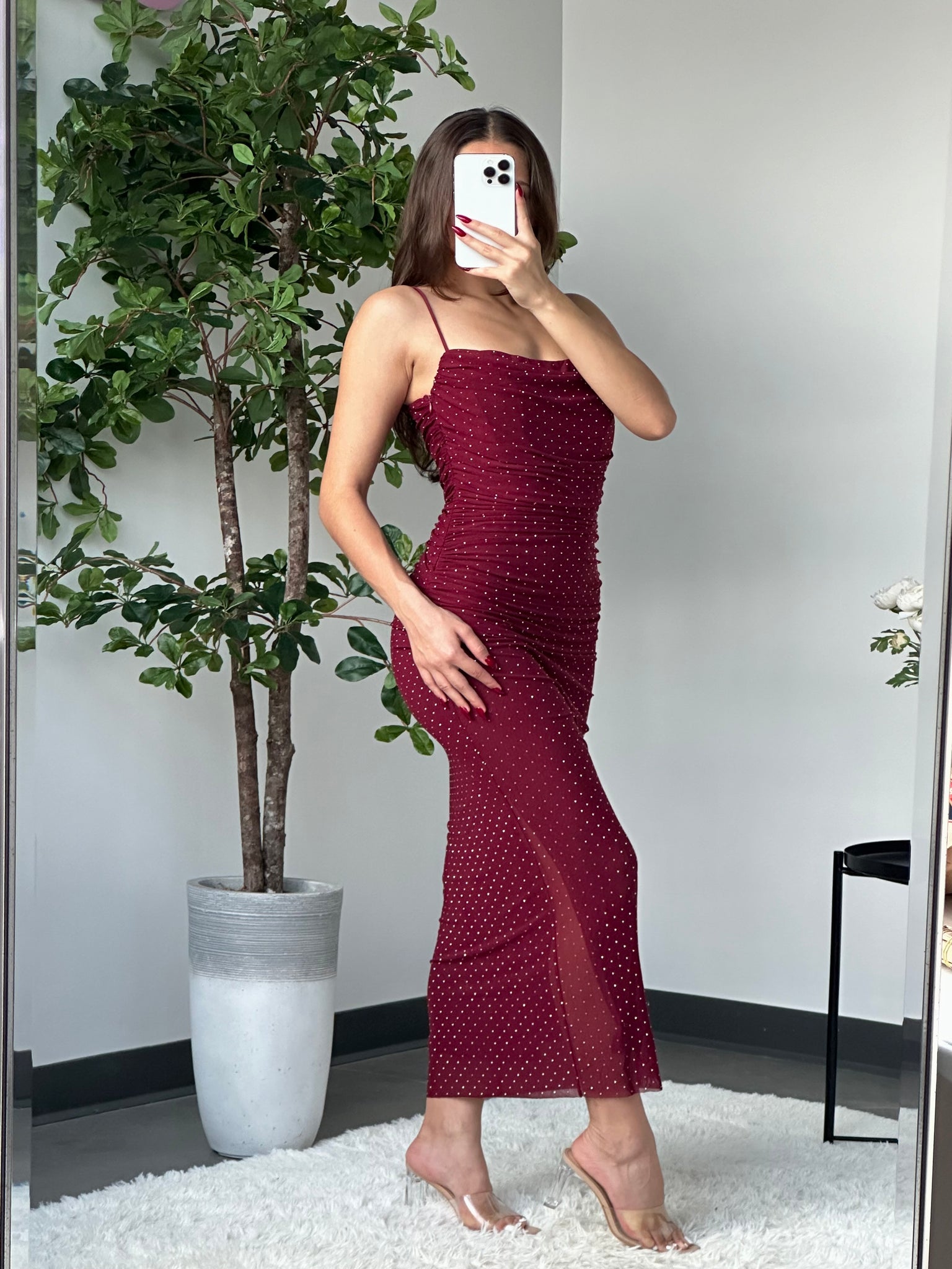 Lovely Night Dress (Burgundy)