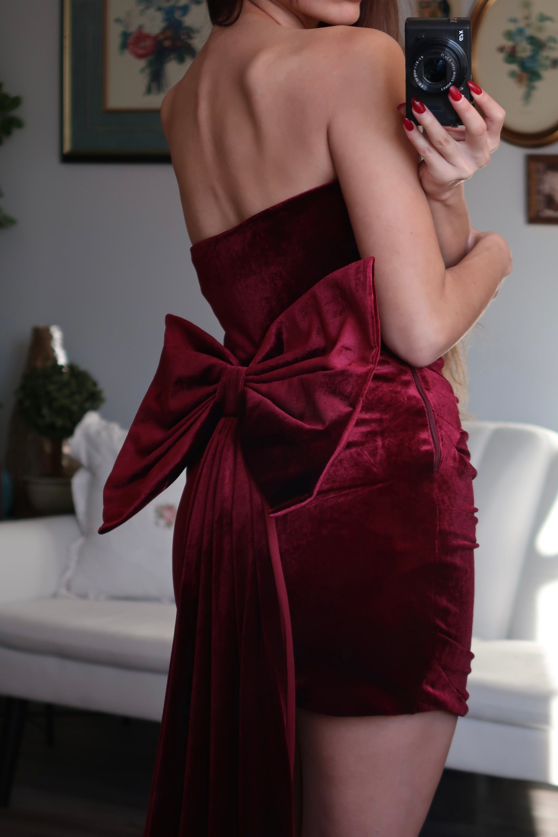 Big Bow Dress (wine)