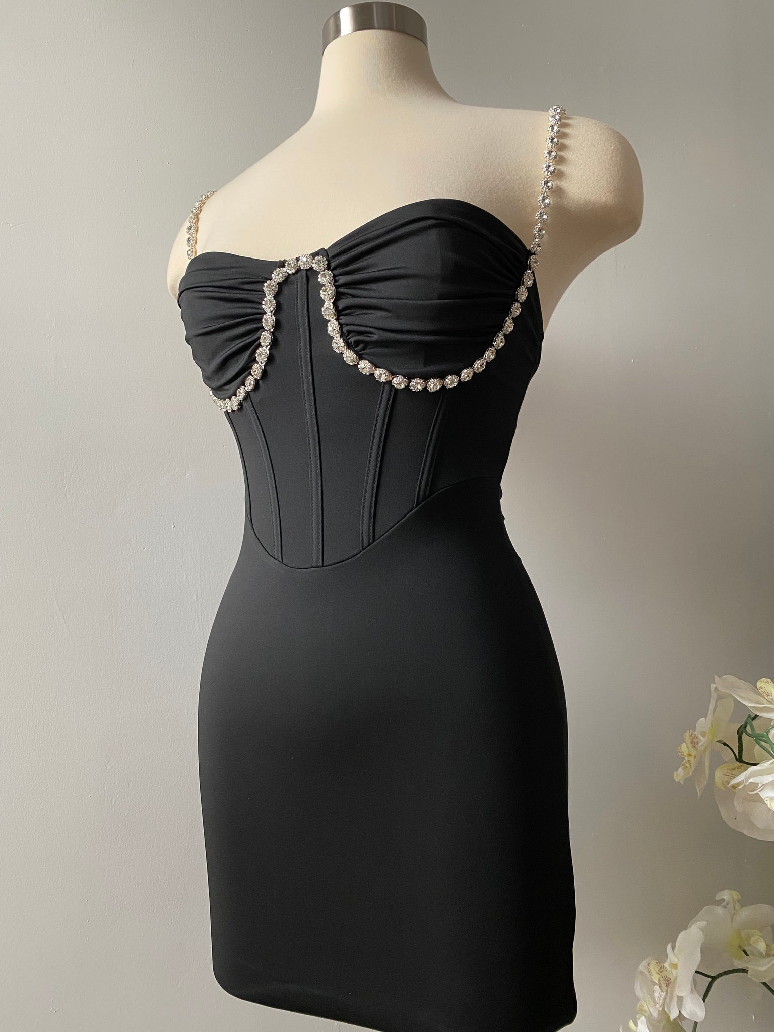 Diamanté Dress (Black)