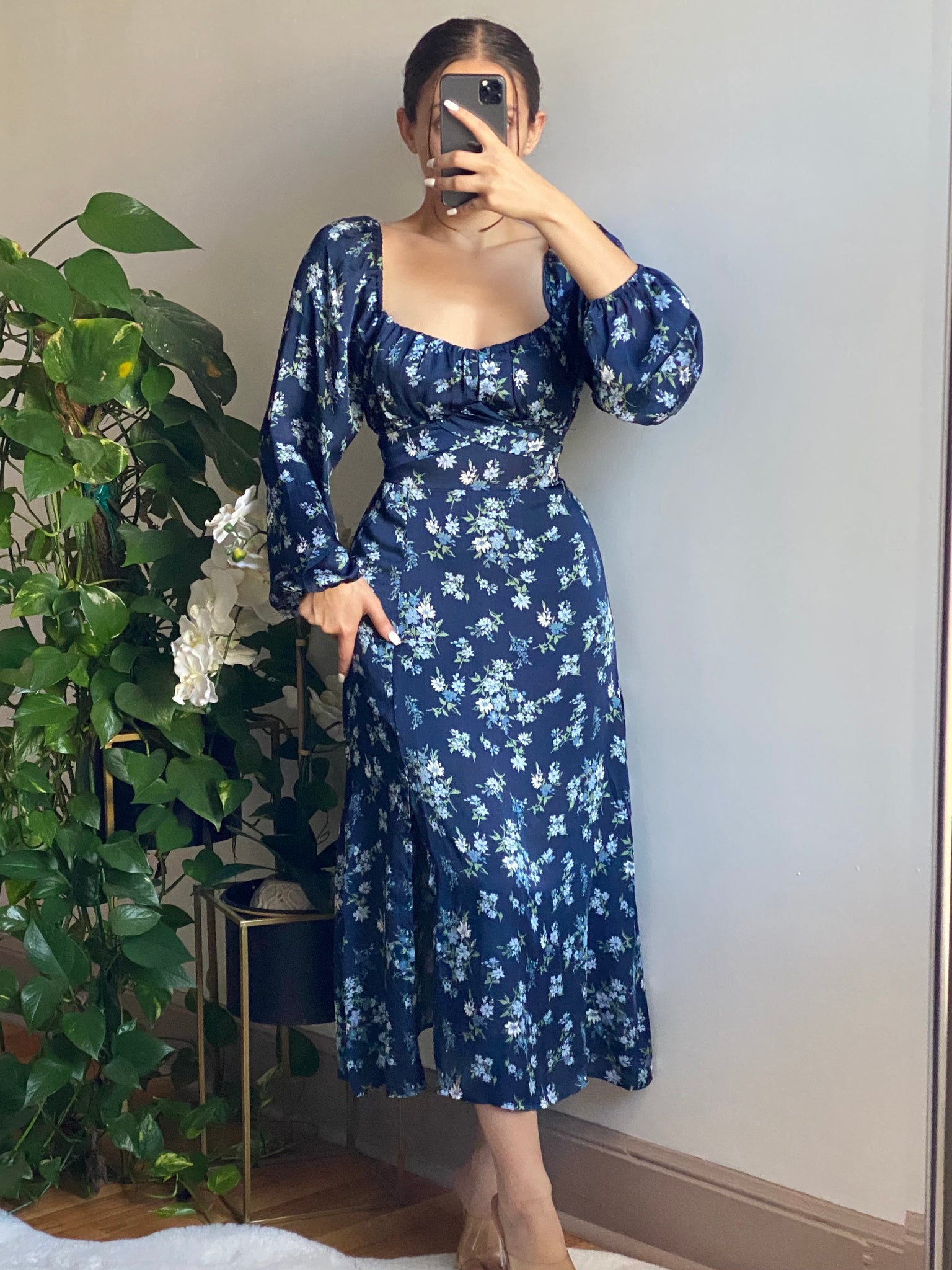 Carlina Floral Dress (Blue)
