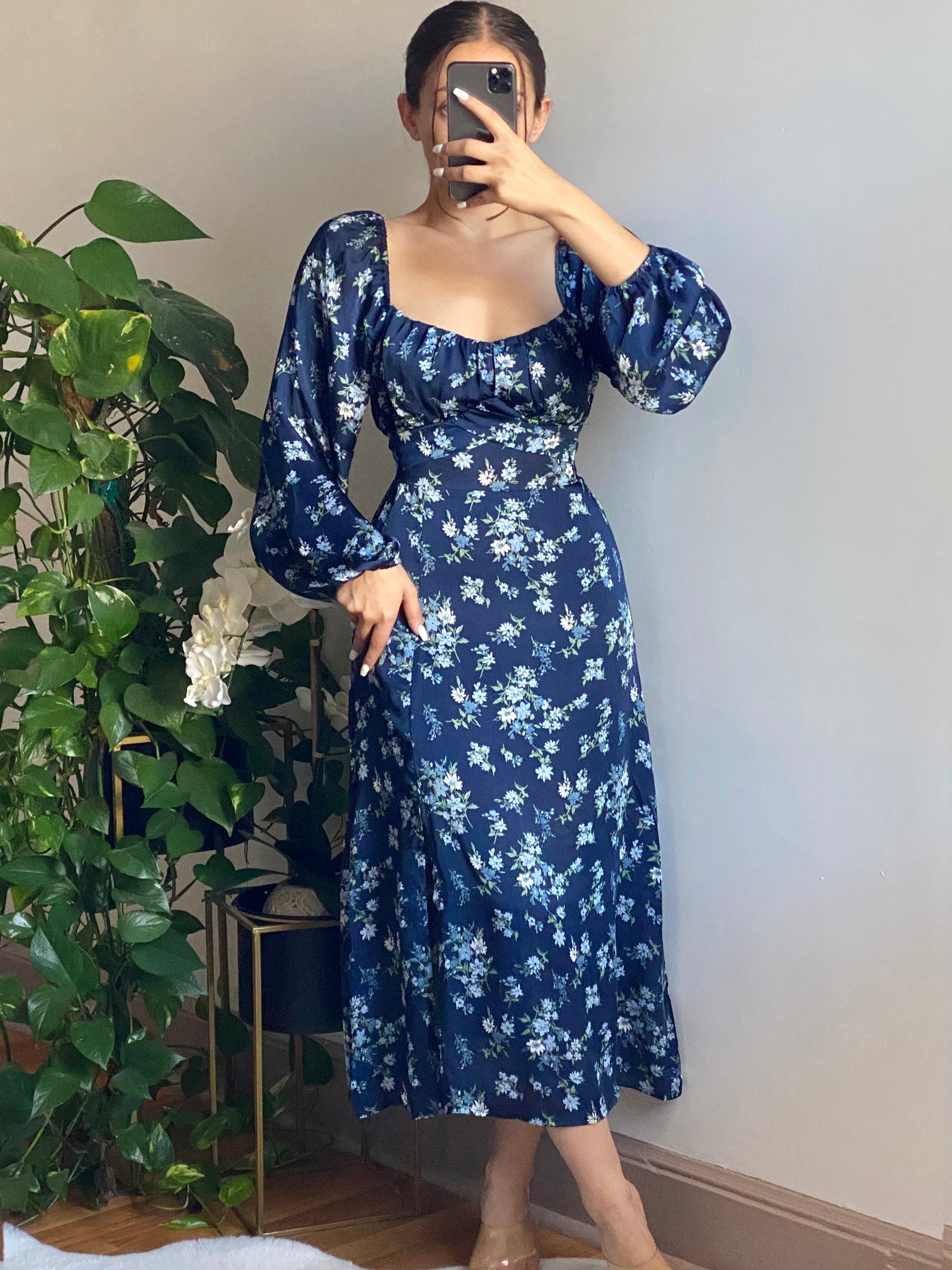 Carlina Floral Dress (Blue)
