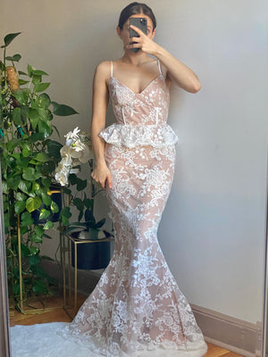 Elegant Lace Dress (White)
